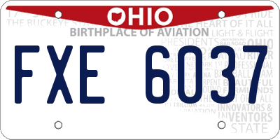 OH license plate FXE6037