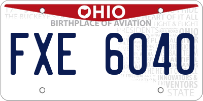 OH license plate FXE6040