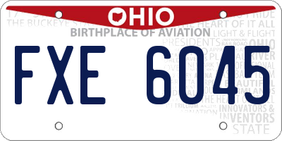 OH license plate FXE6045