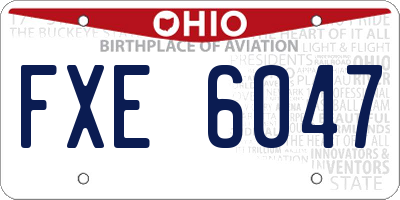 OH license plate FXE6047