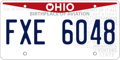 OH license plate FXE6048