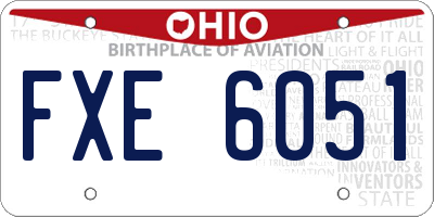 OH license plate FXE6051