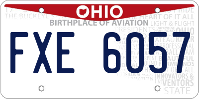 OH license plate FXE6057
