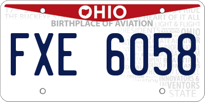 OH license plate FXE6058