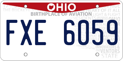 OH license plate FXE6059