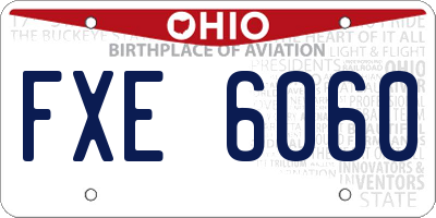 OH license plate FXE6060
