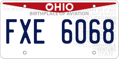 OH license plate FXE6068