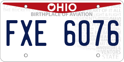 OH license plate FXE6076