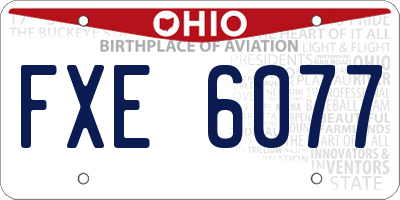 OH license plate FXE6077