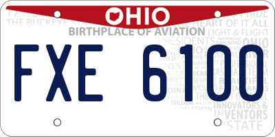 OH license plate FXE6100