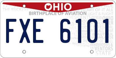 OH license plate FXE6101