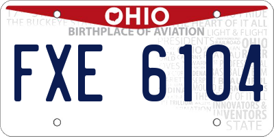 OH license plate FXE6104