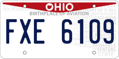 OH license plate FXE6109