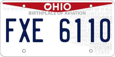 OH license plate FXE6110