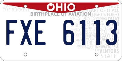 OH license plate FXE6113