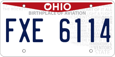 OH license plate FXE6114