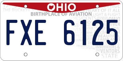 OH license plate FXE6125