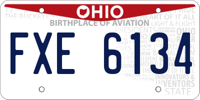 OH license plate FXE6134