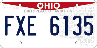 OH license plate FXE6135