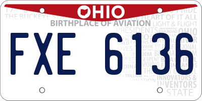 OH license plate FXE6136