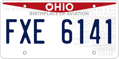 OH license plate FXE6141