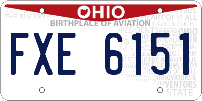 OH license plate FXE6151