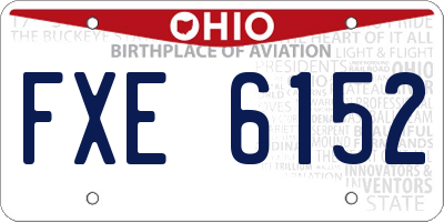 OH license plate FXE6152