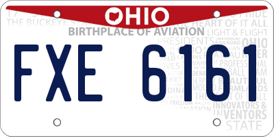 OH license plate FXE6161