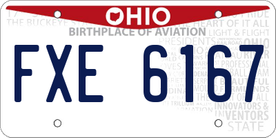 OH license plate FXE6167