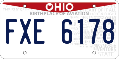 OH license plate FXE6178