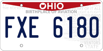 OH license plate FXE6180