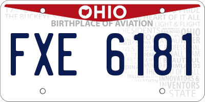OH license plate FXE6181