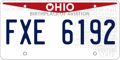 OH license plate FXE6192