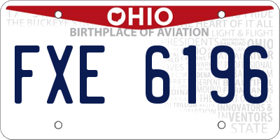 OH license plate FXE6196