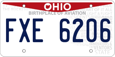 OH license plate FXE6206