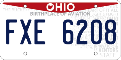 OH license plate FXE6208