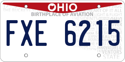 OH license plate FXE6215