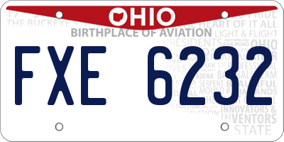 OH license plate FXE6232