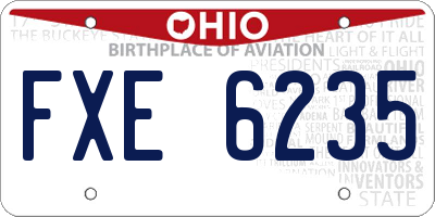 OH license plate FXE6235