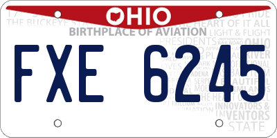 OH license plate FXE6245