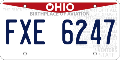 OH license plate FXE6247