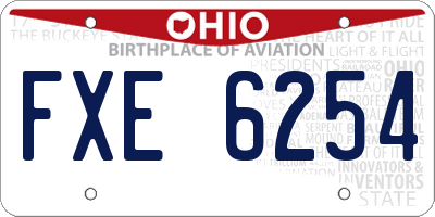 OH license plate FXE6254