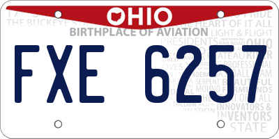 OH license plate FXE6257