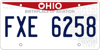 OH license plate FXE6258