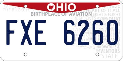 OH license plate FXE6260