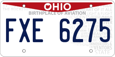 OH license plate FXE6275