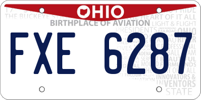 OH license plate FXE6287