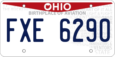 OH license plate FXE6290