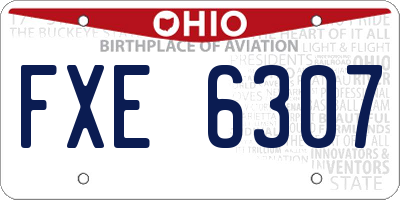 OH license plate FXE6307
