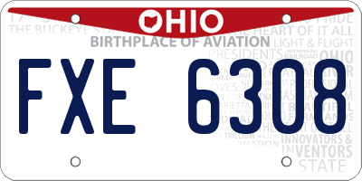 OH license plate FXE6308